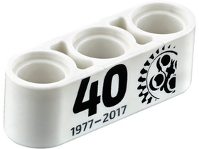 Fehér technic 1 x 3 emelőkar., mintás