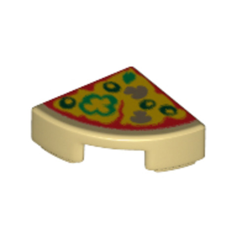 LEGO® Alkatrészek (Pick a Brick) 6175469 - Bézs 1x1 negyedkör Csempe Pizzaszelet Festéssel