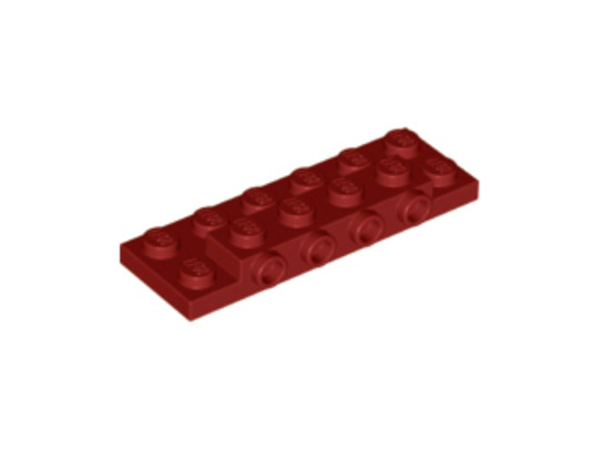 LEGO® Alkatrészek (Pick a Brick) 6175591 - Sötét piros 2x6x2/3 Lap Csatlakozóval