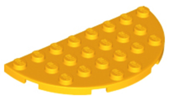 LEGO® Alkatrészek (Pick a Brick) 6176303 - Világos narancssárga 4x8 Félkör Lapos Elem