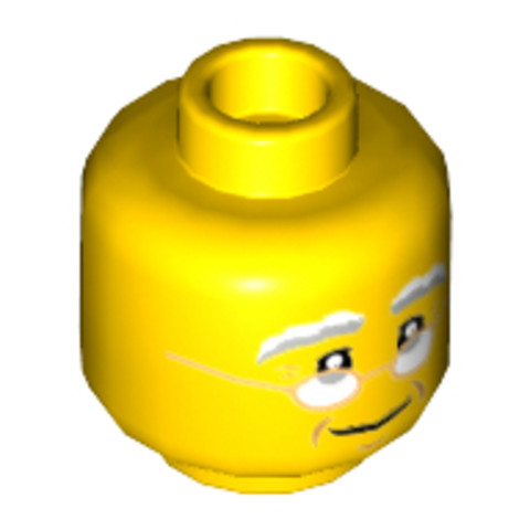 LEGO® Alkatrészek (Pick a Brick) 6185501 - Sárga Minifigura Fej Öreg Szemüveges Arccal
