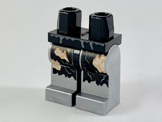 LEGO® Alkatrészek (Pick a Brick) 6188225 - Fekete Minifigura Láb - Égésnyomokkal