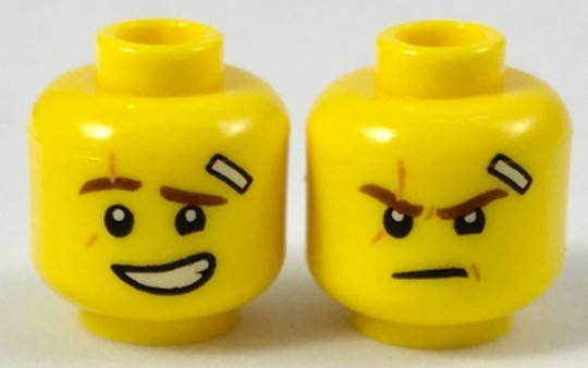 LEGO® Alkatrészek (Pick a Brick) 6190411 - Sárga Minfigura Fej - Ninjago Kai Két Arckifejezéssel