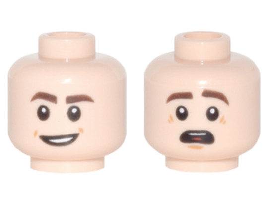 LEGO® Alkatrészek (Pick a Brick) 6192037 - Világos nugát minifigura fej, kétarcú (nevetős/ijedt)