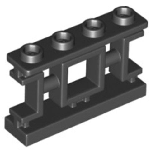 LEGO® Alkatrészek (Pick a Brick) 6195092 - Fekete kerítés négyzet mintával