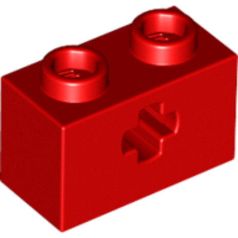 LEGO® Alkatrészek (Pick a Brick) 6196217 - Piros 1x2 Kocka Közepén Keresztcsatlakozóval