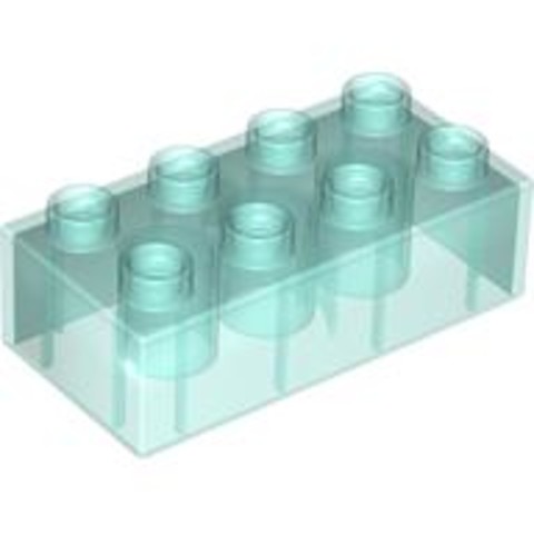 LEGO® Alkatrészek (Pick a Brick) 6202108 - Átlátszó Világoskék 2x4 DUPLO Kocka