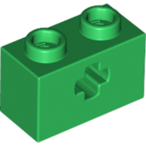 LEGO® Alkatrészek (Pick a Brick) 6206248 - Zöld 1X2 Elem Keresztlukkal
