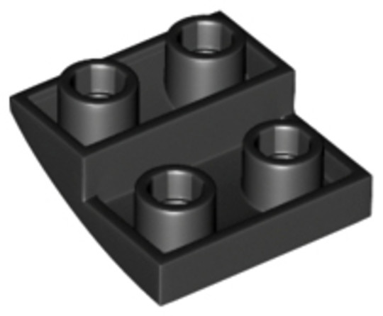LEGO® Alkatrészek (Pick a Brick) 6211476 - Fekete 2x2 Inverz Hajlított Elem
