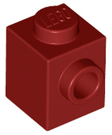 Sötét piros 1X1 Kocka +1 Gombbal