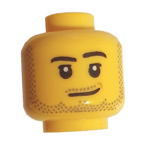 LEGO® Alkatrészek (Pick a Brick) 6218244 - Sárga Minifigura Fej - Mosolygó Borostás Férfi