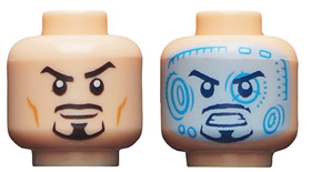 Vasember minifigura fej - két arccal