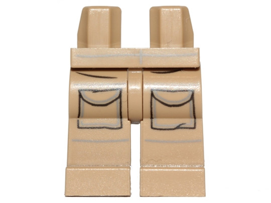 LEGO® Alkatrészek (Pick a Brick) 6223052 - Sötét homokszínű minifigura láb, zsebekkel