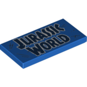 Kék 2x4 Lapos Elem - Jurassic World Festéssel