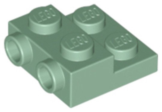 LEGO® Alkatrészek (Pick a Brick) 6223171 - Homok zöld 2X2X2/3 Elem, Oldalt 2 Bütyökkel