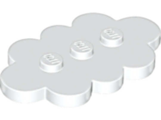 LEGO® Alkatrészek (Pick a Brick) 6223667 - Fehér módosított csempe felhő formájú