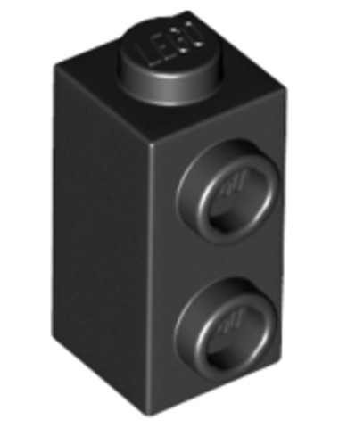 LEGO® Alkatrészek (Pick a Brick) 6228987 - Fekete 1x1x1 2/3 módosított elem gombbal az oldalán