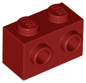 Sötétpiros 1x2 Elem 2 Gombbal