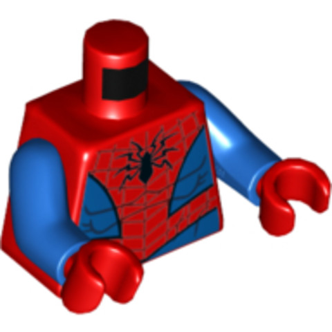 LEGO® Alkatrészek (Pick a Brick) 6252790 - Felsőtest törzs, fekete pókkal, sötét piros háló, kék mellény, piros kezek
