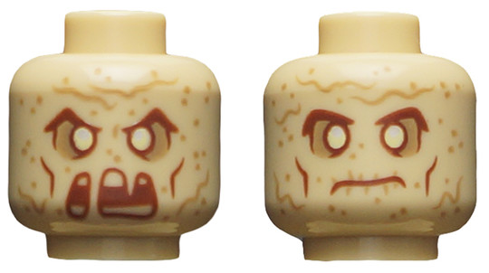 LEGO® Alkatrészek (Pick a Brick) 6253370 - Homokszínű minifigura fej (Homokember)