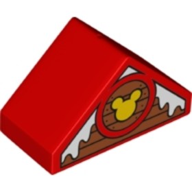 Piros duplo tető, Mickey egér mintával