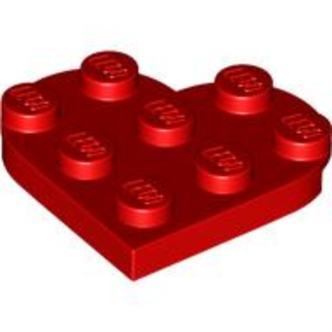 LEGO® Alkatrészek (Pick a Brick) 6276193 - Piros 3x3 Szív Alakú Lapos Elem
