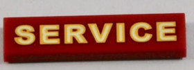 Sötétpiros 1x4 Csempe, Service felirattal