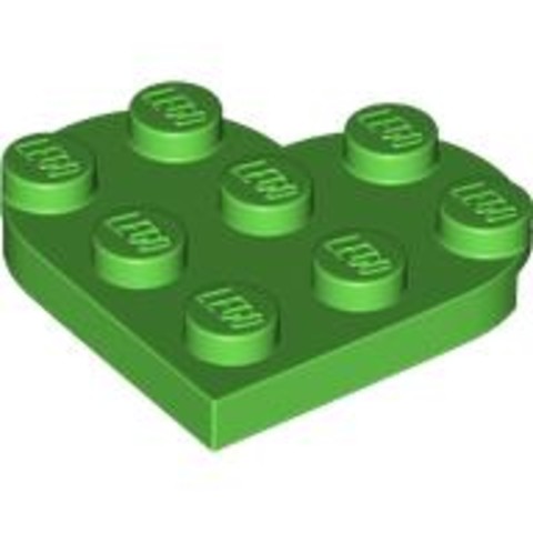 LEGO® Alkatrészek (Pick a Brick) 6294357 - Élénkzöld 3x3 Szív Alakú Lapos Elem