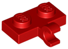 Piros 1x2 módosított lapos elem Függőleges csatlakozóval