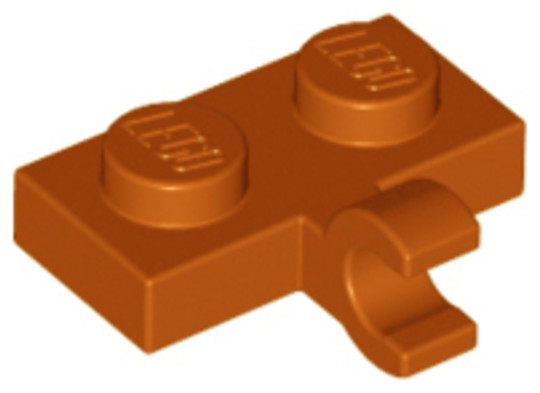 LEGO® Alkatrészek (Pick a Brick) 6313129 - Sötétnarancs 1x2 módosított lapos elem Függőleges csatlakozóval