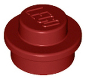 Sötétpiros 1X1 Kerek Elem