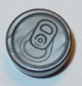 Matt ezüst 1x1 kerek csempe, fémdoboz nyitófedél mintával