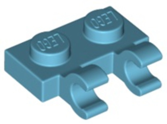 LEGO® Alkatrészek (Pick a Brick) 6337269 - Közép azúr 1X2 Elem Csatlakozóval