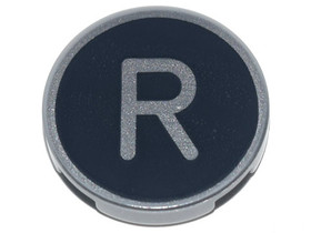 Világos kékesszürke 2x2 csempe, kerek - R betűvel