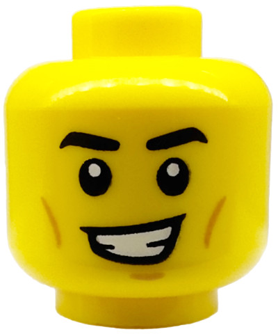 LEGO® Alkatrészek (Pick a Brick) 6438740 - Sárga Minifigura Fej - Mosolygó Férfi (Porsche 963 Sofőr)