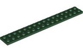 Sötét zöld 2X16 Lapos Elem