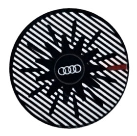 Fekete 2x2 kerek csempe, Audi mintával