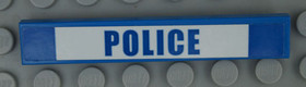 Kék 1x6 csempe Police matricával
