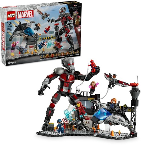 LEGO® Marvel 76314 - Amerika Kapitány: Polgárháború csatajelenet