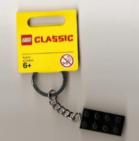 LEGO® Kulcstartó 852098a - Fekete 2x4 Kocka Kulcstartó