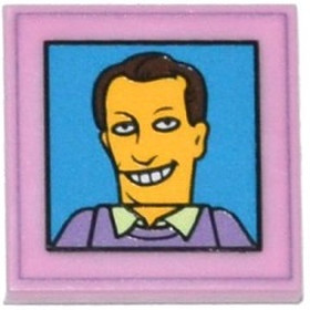 Világos rózsaszín 2x2 csempe, The Simpsons karakter arckép mintával