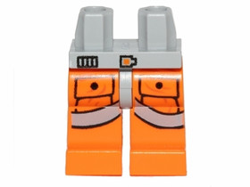 Világos Kékesszürke Minifigura Láb Narancsszínű Festéssel - Star Wars Pilóta Láb