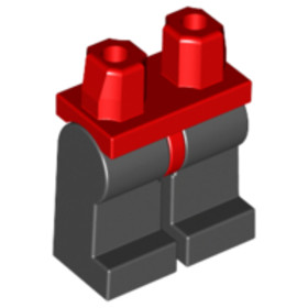 Piros Minifig alsórész, fekete lábbal, használt