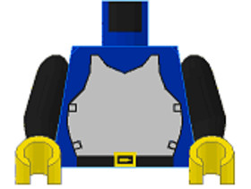 Minifigura Felsőrész Páncélos felsőtest fekete karokkal, kék törzzsel 