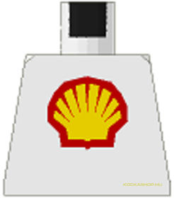 Fehér  Minifig Felsőrész, Shell Logóval