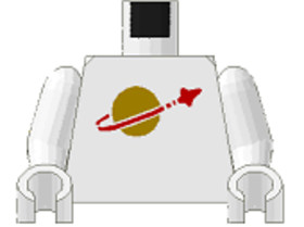 Fehér Minifigura Test Space Classic Moon Mintával - Használt