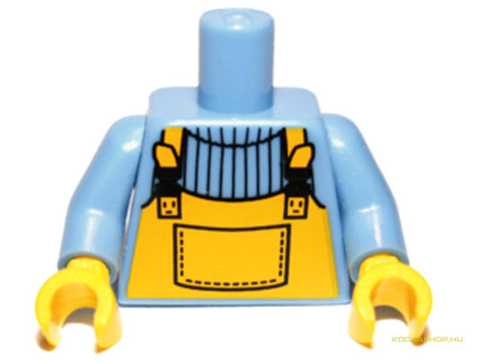 LEGO® Alkatrészek (Pick a Brick) 973pb0803c01 - Középkék Felsőrész Sárga Overál Festéssel