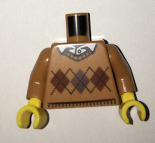 LEGO® Alkatrészek (Pick a Brick) 973pb2342c01 - Közepes testszín Minifigura Felső Rész Kockás Pulcsi Festéssel