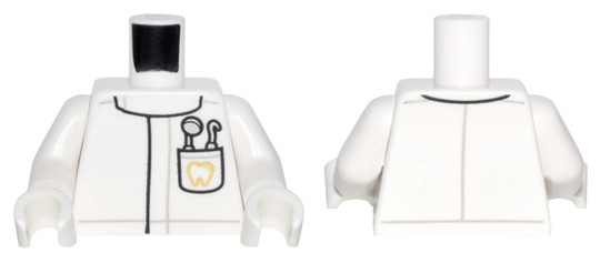 LEGO® Alkatrészek (Pick a Brick) 973pb2583c01 - Fehér fogorvos felsőrész