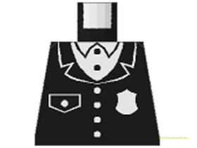 Fekete Sheriff Minifig felsőrész, kar nélkül